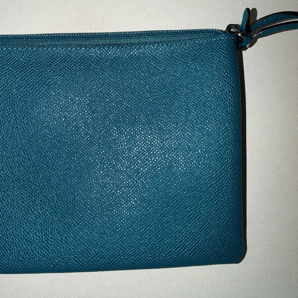 Coach Storypatch Pouch Zip Case Attachment Blue/green Leather - Picture 8 of 13